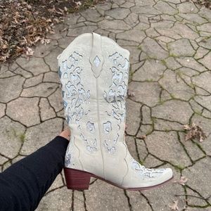 Leather sparkle cow girl boots